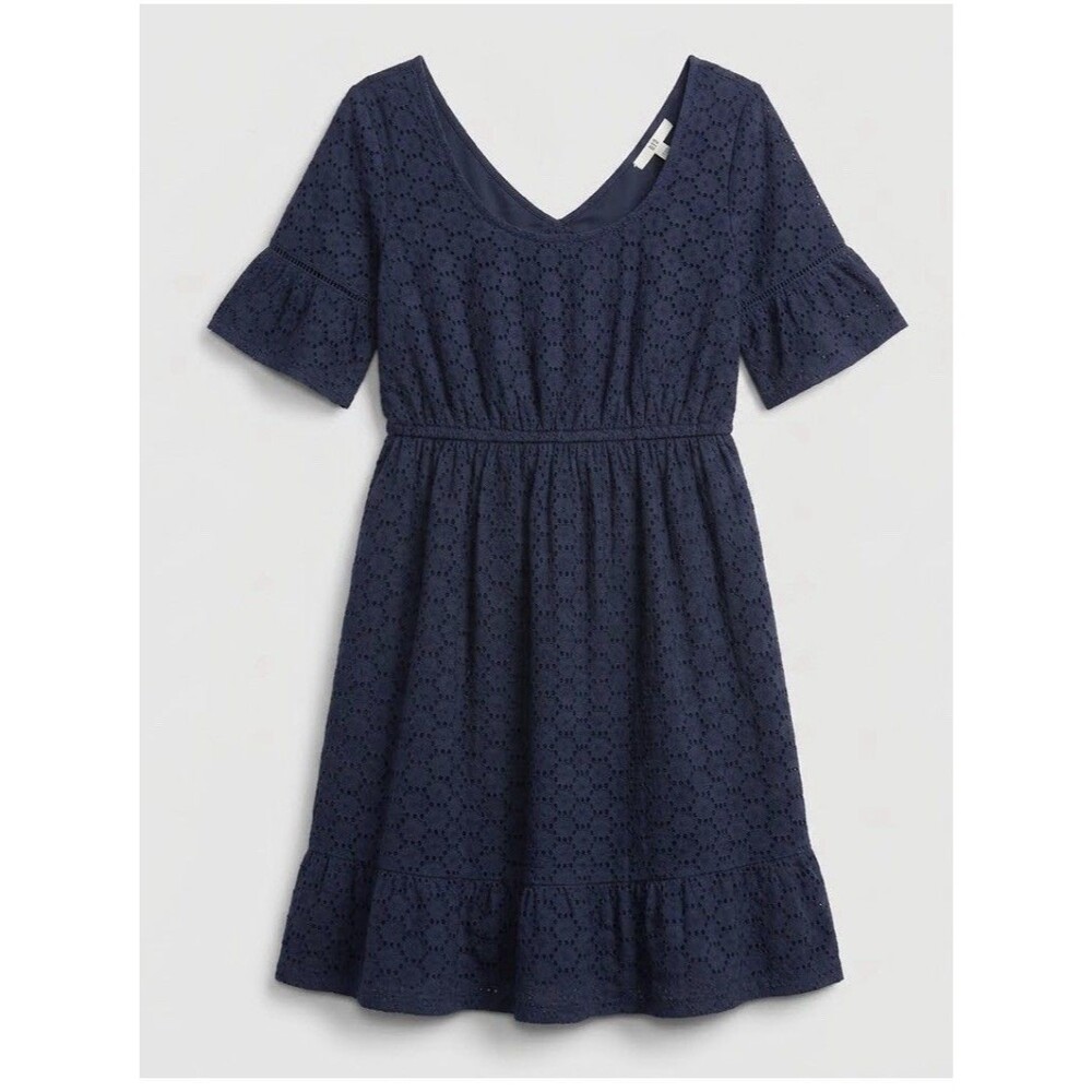Kindred Bravely Navy Eyelet Midi Dress